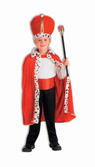 Ensemble de costume pour enfants avec robe et couronne du roi rouge