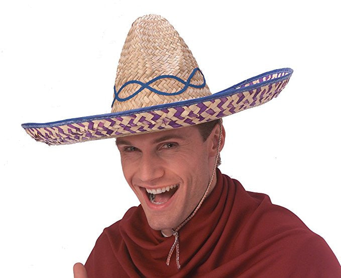 Embroidered Straw Sombrero - HalloweenCostumes4U.com - Costume Props & Accessories