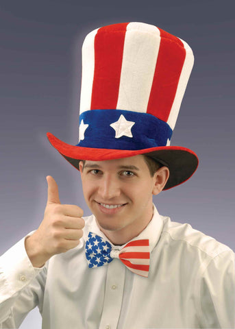 Velvet Patriotic Uncle Sam Top Hat - HalloweenCostumes4U.com - Holidays