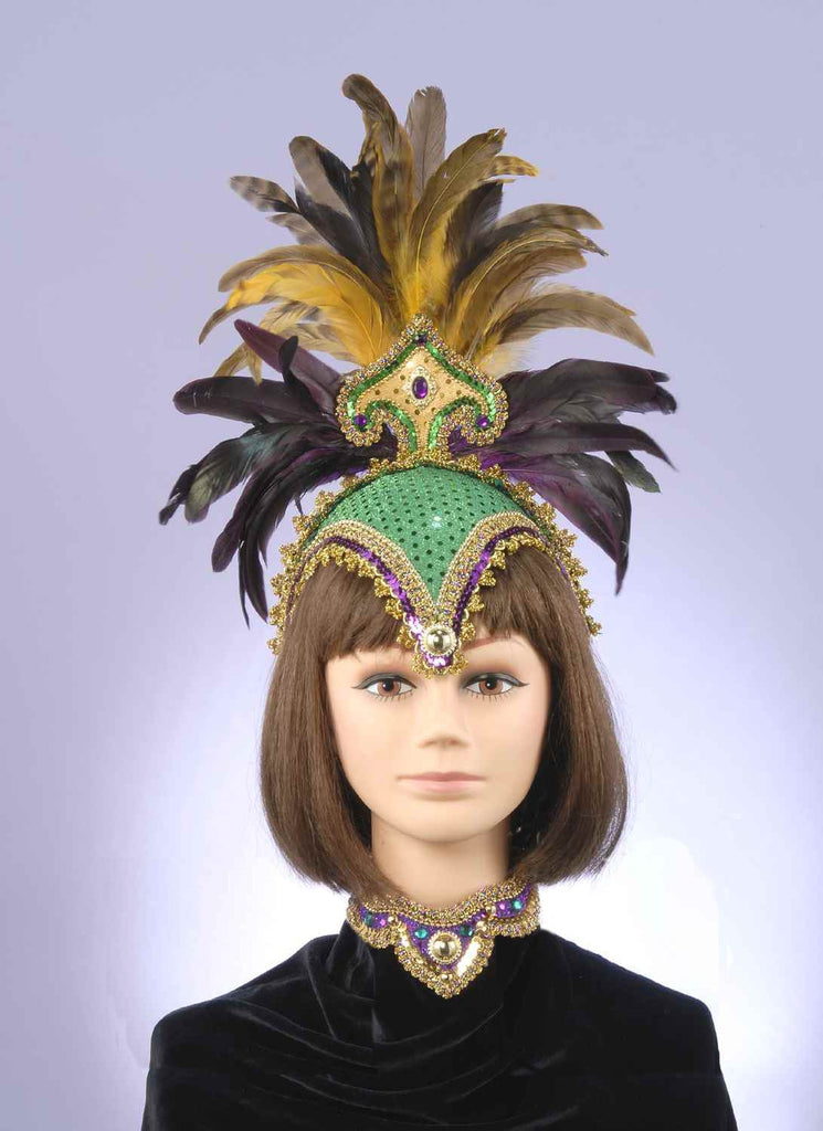 Mardi Gras Costumes: Tall Feather Hat and Choker Set - Rubies Costumes & Accessories - HalloweenCostumes4U.com - Accessories