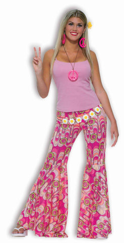 Womens Hippie Costume Pink Bell Bottom Pants - Rubies Costumes & Accessories - HalloweenCostumes4U.com - Adult Costumes