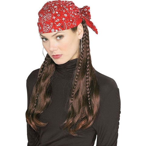 Pirate Wig with Bandanna - Various Colors - HalloweenCostumes4U.com - Accessories - 1