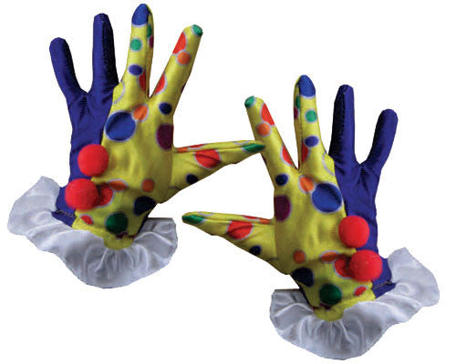 Polka Dot Clown Gloves - Blue or Yellow - HalloweenCostumes4U.com - Costume Props & Accessories