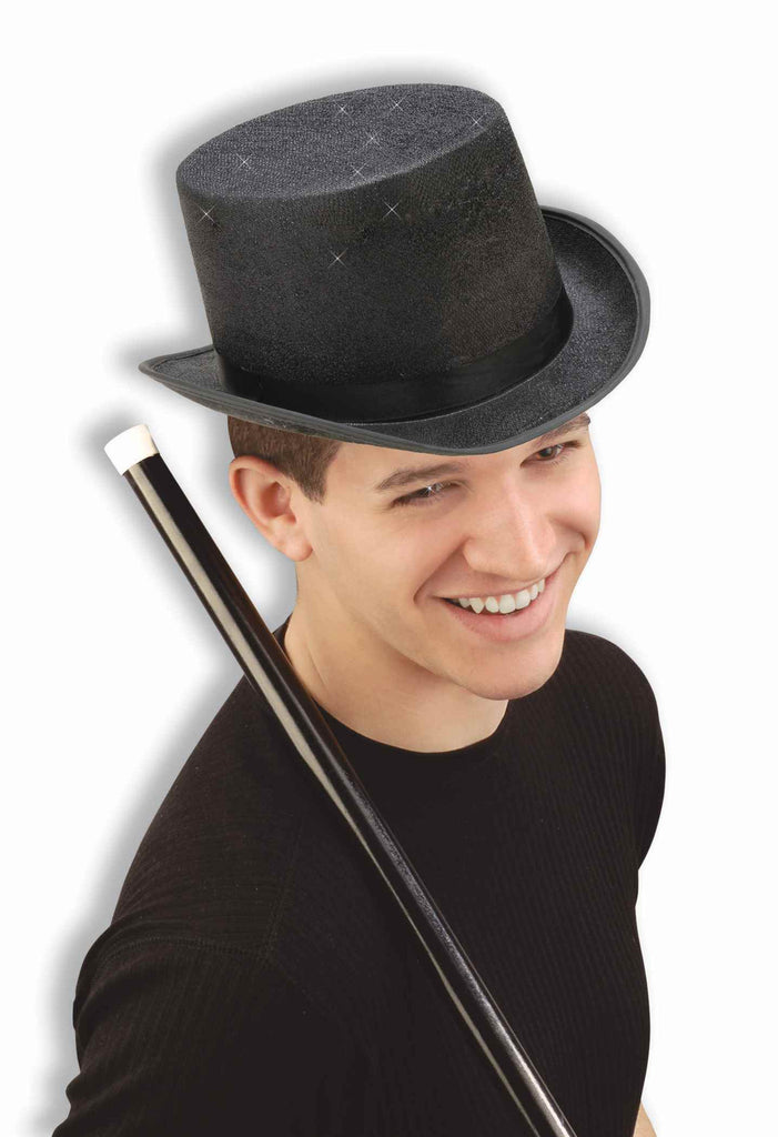 Glitter Mesh Top Hat-Black - Rubies Costumes & Accessories - HalloweenCostumes4U.com - Accessories