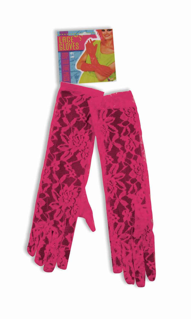 Neon Pink Lace Gloves - Rubies Costumes & Accessories - HalloweenCostumes4U.com - Accessories