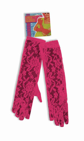 Neon Pink Lace Gloves - Rubies Costumes & Accessories - HalloweenCostumes4U.com - Accessories