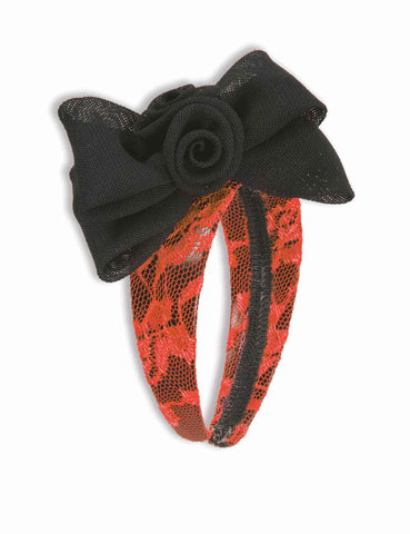 Neon Lace Headband and Bow - Various Colors - Rubies Costumes & Accessories - HalloweenCostumes4U.com - Accessories