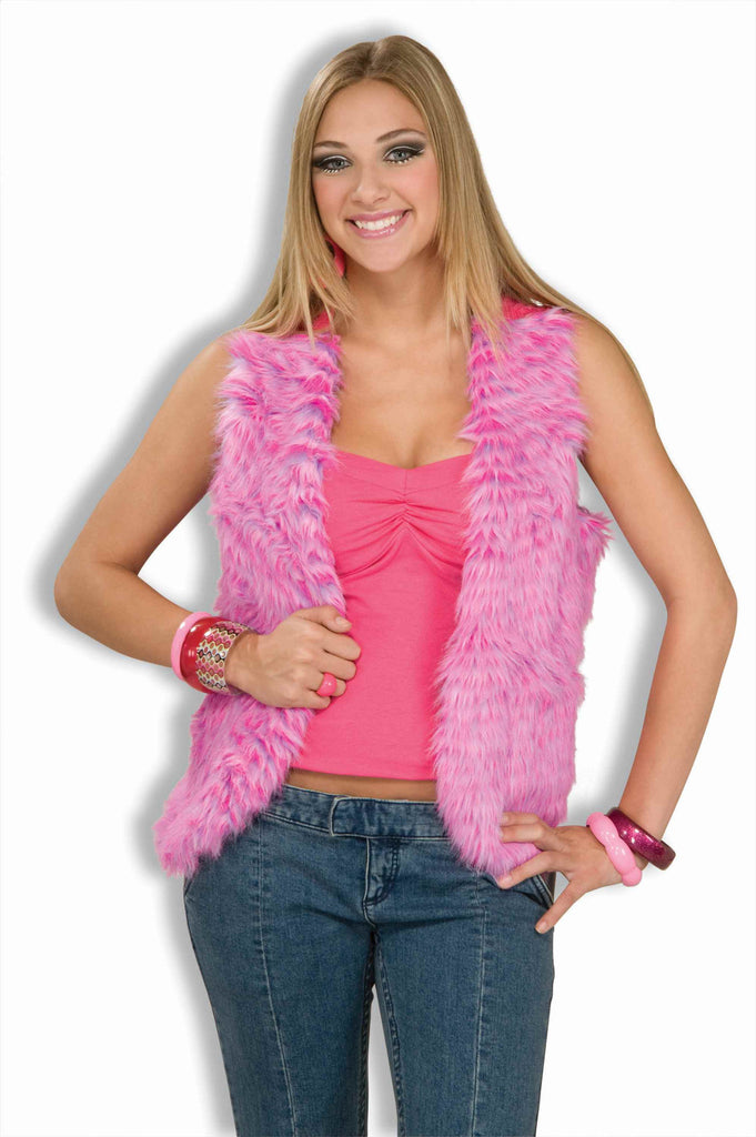 Hippie Lady Costume Vest Furry Pink - Rubies Costumes & Accessories - HalloweenCostumes4U.com - Adult Costumes