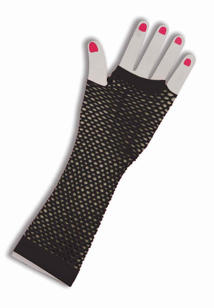 Long Fishnet Fingerless Gloves - Various Colors - HalloweenCostumes4U.com - Costume Props & Accessories