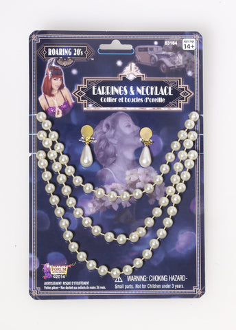 Pearl Earrings & Necklace Set - Rubies Costumes & Accessories - HalloweenCostumes4U.com - Accessories