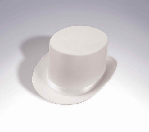 Costume Top Hats Deluxe Satin Top Hat White - HalloweenCostumes4U.com - Accessories