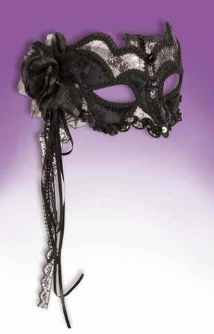 Women's Eyemask Clear and Black Mask - Rubies Costumes & Accessories - HalloweenCostumes4U.com - Accessories
