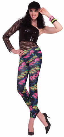 Halloween 80's Hip Hop Woman Costume Leggings - HalloweenCostumes4U.com - Costume Props & Accessories