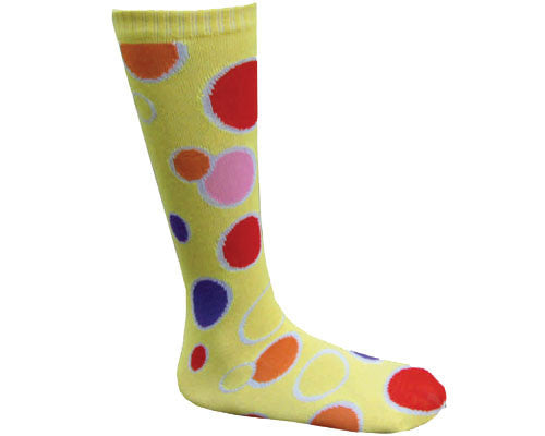 Kids Polka Dot Clown Socks - Blue or Yellow - HalloweenCostumes4U.com - Costume Props & Accessories