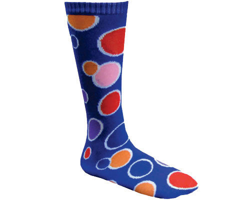 Kids Polka Dot Clown Socks - Blue or Yellow - Dress Up America Costumes & Accessories - HalloweenCostumes4U.com - Accessories