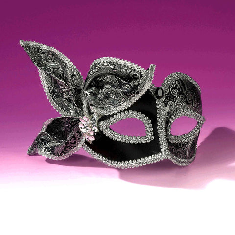 Women's Deluxe Eye Masks Black/Silver - Rubies Costumes & Accessories - HalloweenCostumes4U.com - Accessories