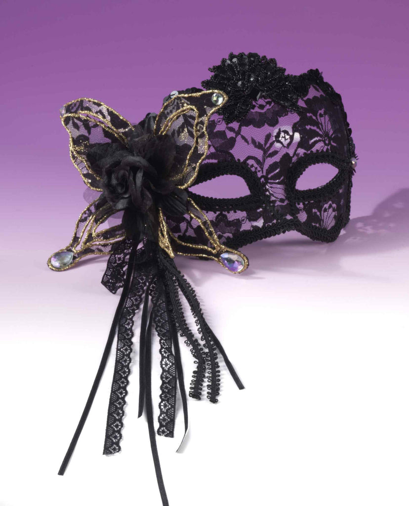 Black Lace Venetian Mask - Rubies Costumes & Accessories - HalloweenCostumes4U.com - Accessories