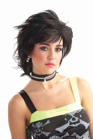 Eighties Punk Rocker Wig Halloween Wig Black - Rubies Costumes & Accessories - HalloweenCostumes4U.com - Accessories