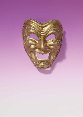 Gold Mardi Gras Comedy Face Masks - Rubies Costumes & Accessories - HalloweenCostumes4U.com - Accessories
