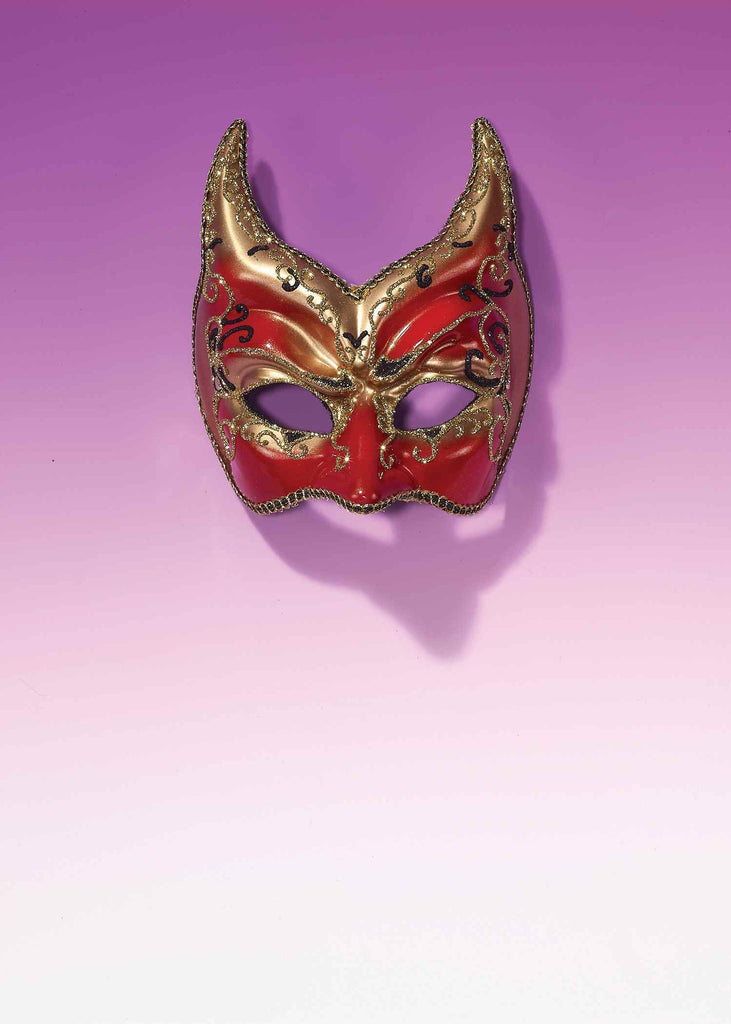 Mardi Gras Devil Eye Mask Gilded - Rubies Costumes & Accessories - HalloweenCostumes4U.com - Accessories