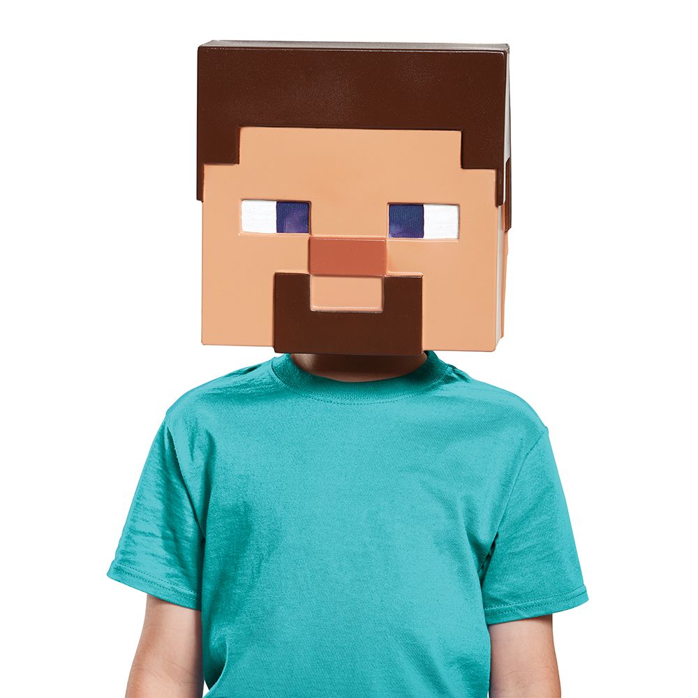 Kids Minecraft Steve Half Mask - Disguise Costumes & Accessories - HalloweenCostumes4U.com - Accessories