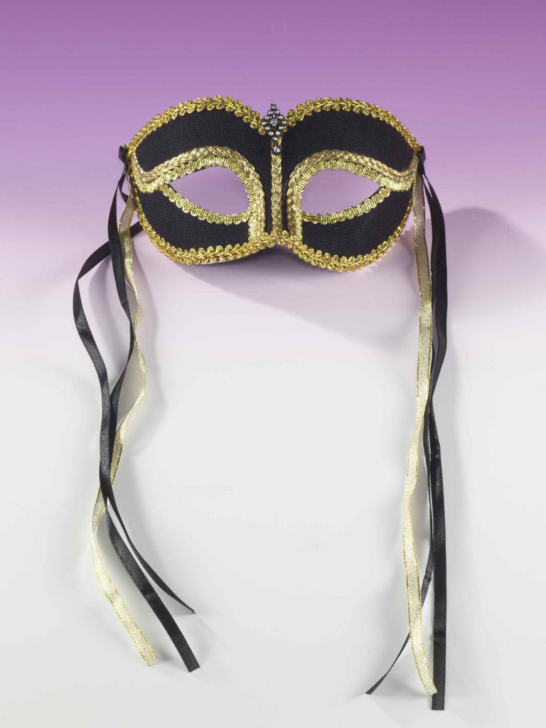 Black & Gold Venetian Mask - Rubies Costumes & Accessories - HalloweenCostumes4U.com - Accessories