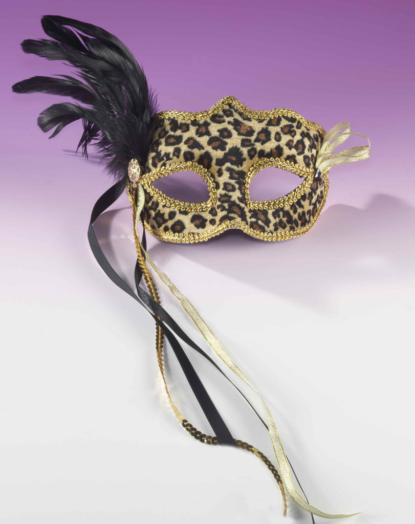 Value Priced Leopard Eyemask with Feathers - Rubies Costumes & Accessories - HalloweenCostumes4U.com - Accessories