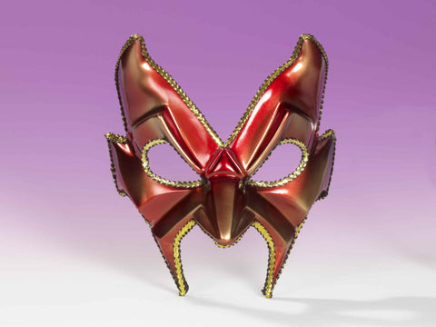 Devil Man Mask Red Metallic Half Mask - Rubies Costumes & Accessories - HalloweenCostumes4U.com - Accessories