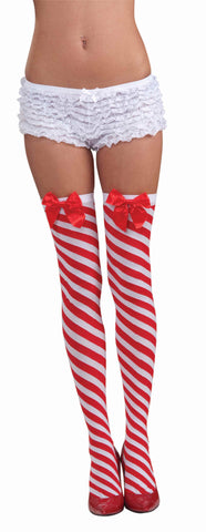 Women's Christmas Candy Cane Stockings - HalloweenCostumes4U.com - Holidays