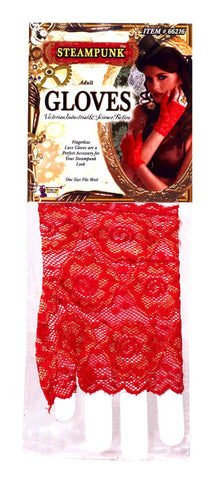 Red Lace Costume Gloves Fingerless - Rubies Costumes & Accessories - HalloweenCostumes4U.com - Accessories