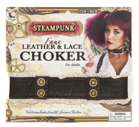 Leather and Lace Steam Punk Choker - Rubies Costumes & Accessories - HalloweenCostumes4U.com - Accessories