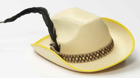Cowboy Costume Hat Tan with Feather - Rubies Costumes & Accessories - HalloweenCostumes4U.com - Accessories