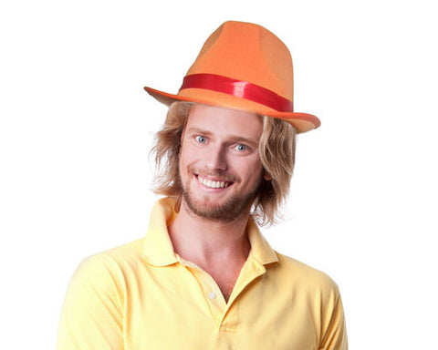 Orange Fedora Hat - Dress Up America Costumes & Accessories - HalloweenCostumes4U.com - Accessories