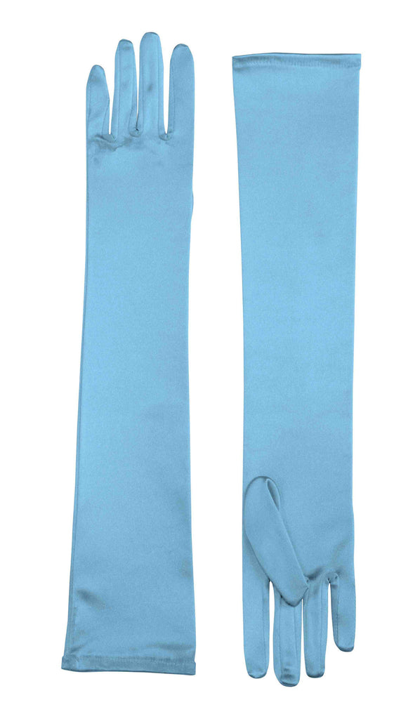 Satin Costume Gloves Long Blue - Rubies Costumes & Accessories - HalloweenCostumes4U.com - Accessories