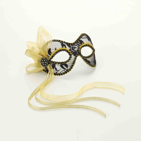 Venetian Mask-Lace-Black/Gold - Rubies Costumes & Accessories - HalloweenCostumes4U.com - Accessories