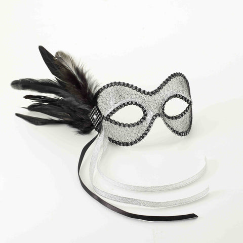 Venetian Mask-Mesh-Black/Silver - Rubies Costumes & Accessories - HalloweenCostumes4U.com - Accessories