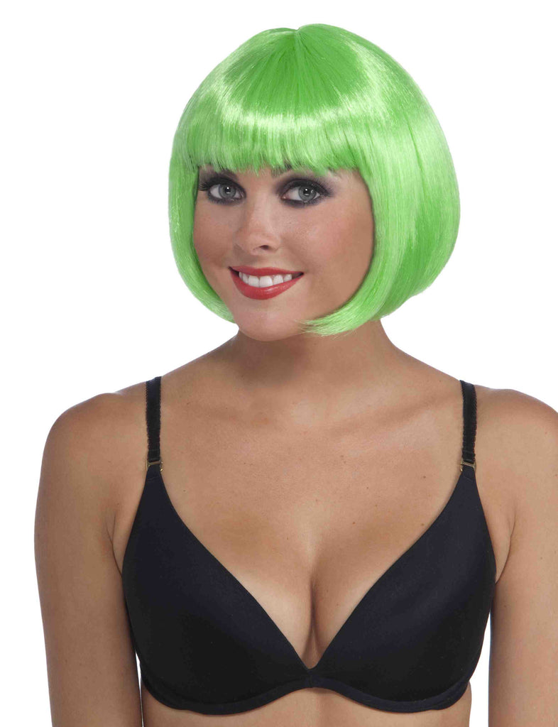 Neon Green Ladies Sexy Bob Cut Wigs - Rubies Costumes & Accessories - HalloweenCostumes4U.com - Accessories
