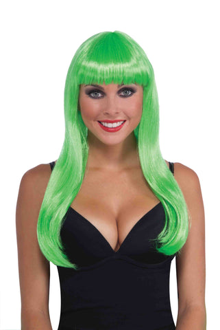 Green Neon Halloween Wig Long Sexy - Rubies Costumes & Accessories - HalloweenCostumes4U.com - Accessories