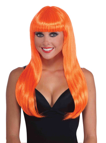 Orange Neon Halloween Wig Long Sexy - Rubies Costumes & Accessories - HalloweenCostumes4U.com - Accessories