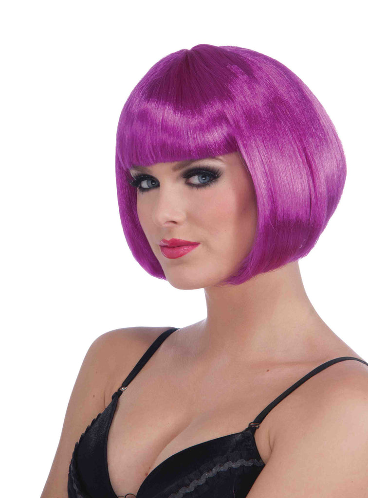 Neon Purple Ladies Sexy Bob Cut Wigs - Rubies Costumes & Accessories - HalloweenCostumes4U.com - Accessories