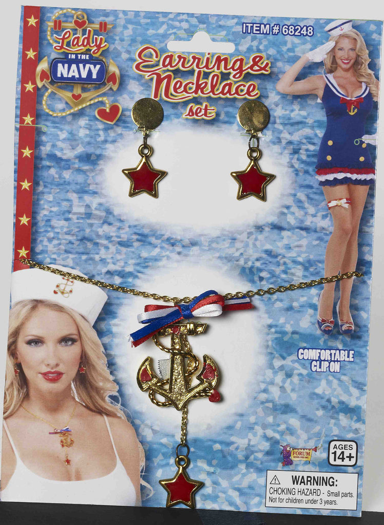Lady In Navy Neck/Earrings Set - Rubies Costumes & Accessories - HalloweenCostumes4U.com - Accessories