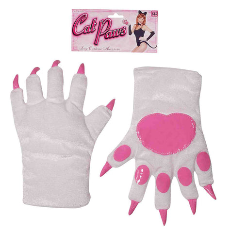 White & Pink Cat Paw Gloves - Rubies Costumes & Accessories - HalloweenCostumes4U.com - Accessories