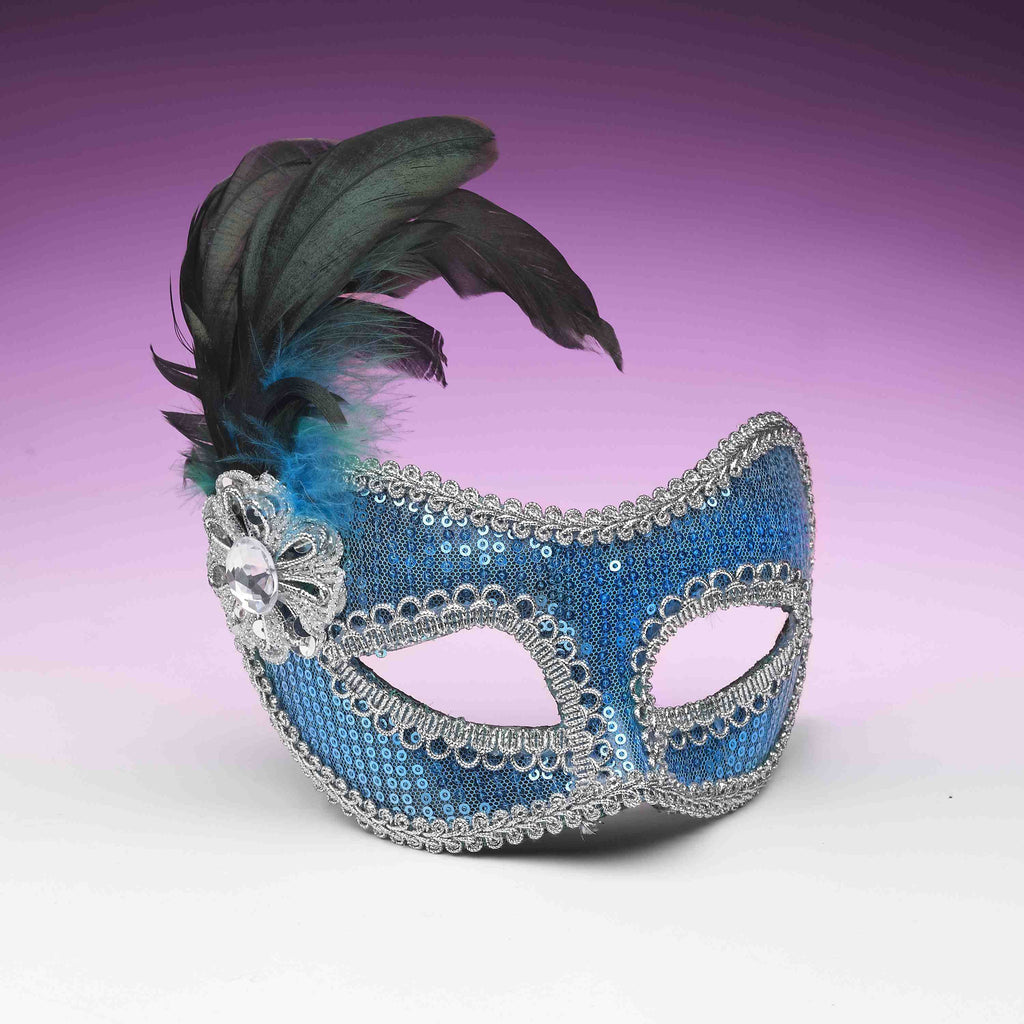Sequin Costume Eye Mask Turquoise - Rubies Costumes & Accessories - HalloweenCostumes4U.com - Accessories