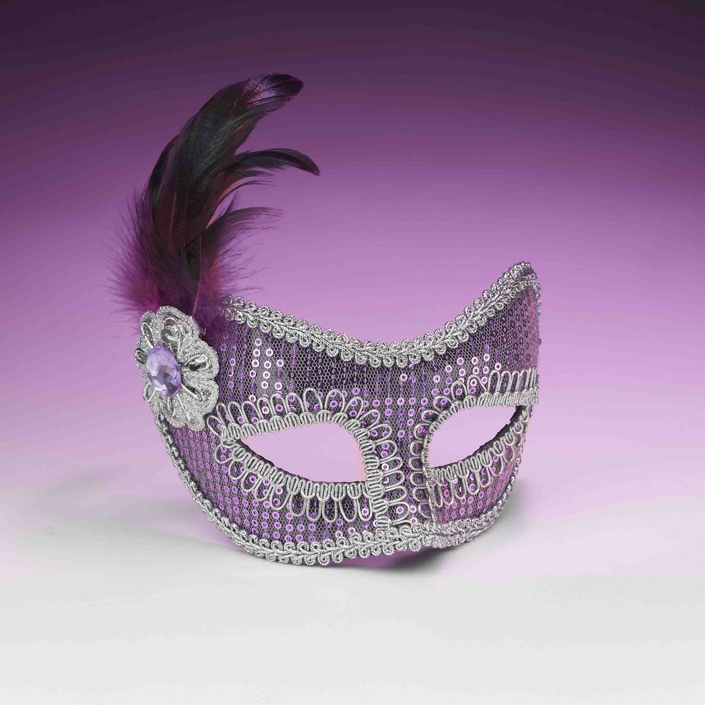 Sequin Eye Mask Purple - Rubies Costumes & Accessories - HalloweenCostumes4U.com - Accessories