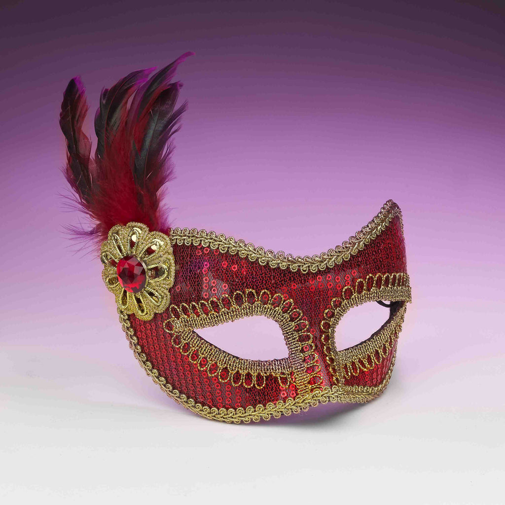 Sequin Costume Eye Mask Red - Rubies Costumes & Accessories - HalloweenCostumes4U.com - Accessories