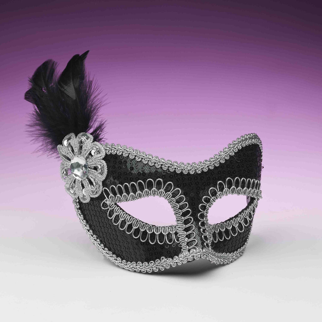 Sequin Costume Eye Mask Black - Rubies Costumes & Accessories - HalloweenCostumes4U.com - Accessories
