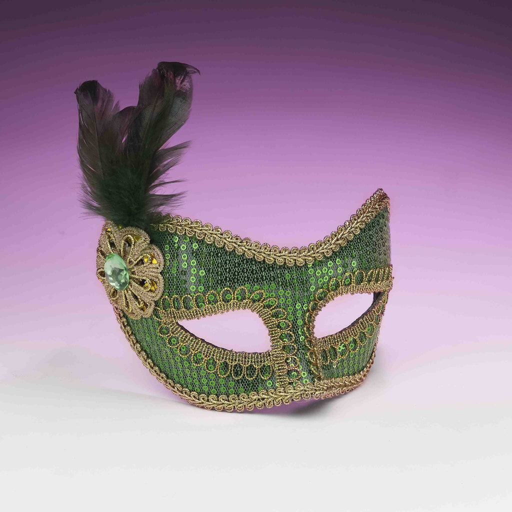 Sequin Eye Mask Green - Rubies Costumes & Accessories - HalloweenCostumes4U.com - Accessories