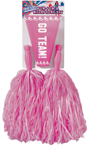 Cheerleader Pom Poms and Megaphone - Various Colors - HalloweenCostumes4U.com - Costume Props & Accessories