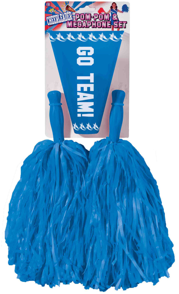 Cheerleader Pom Poms and Megaphone - Various Colors - HalloweenCostumes4U.com - Costume Props & Accessories