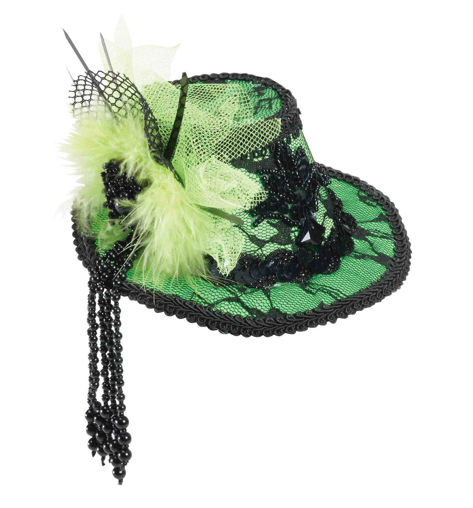Ladies Green Mini Lace Trim Top Hats - Rubies Costumes & Accessories - HalloweenCostumes4U.com - Accessories